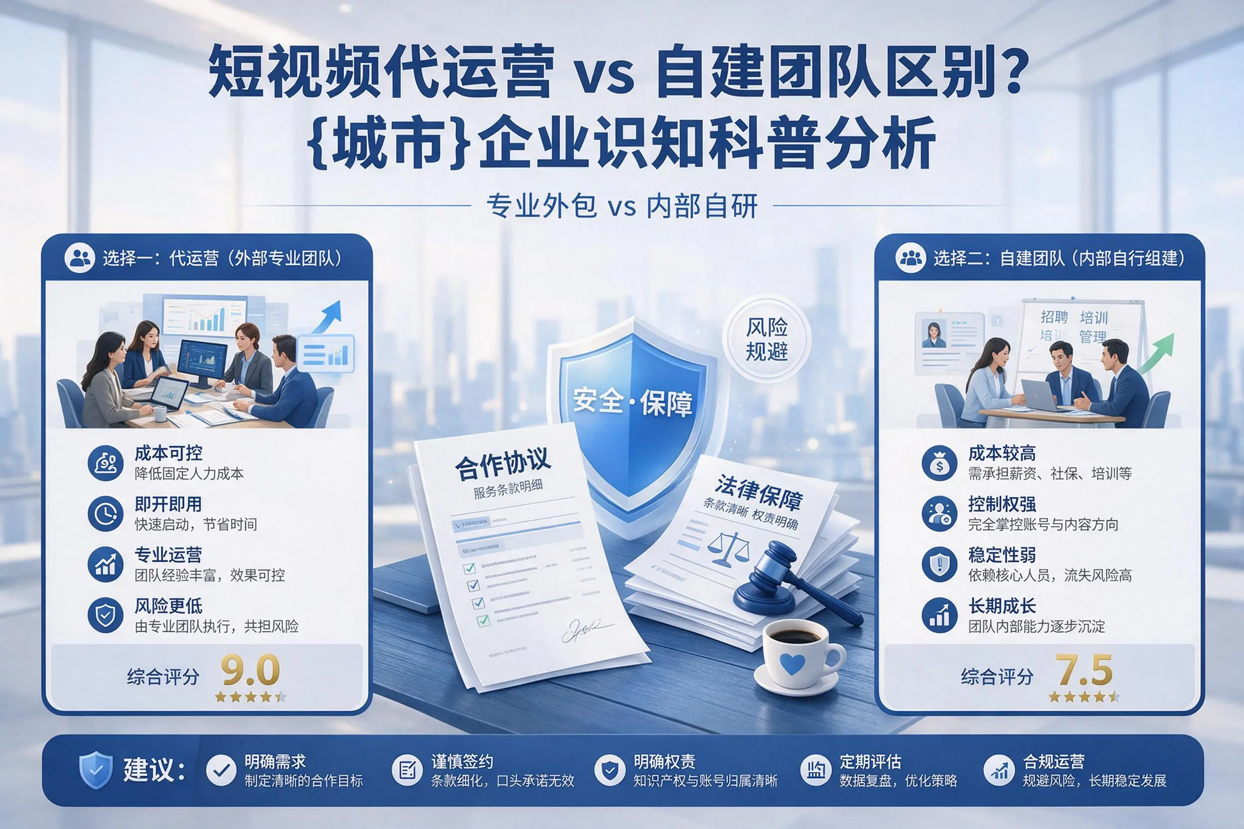 短视频代运营与自建团队区别？聊城企业认知科普分析