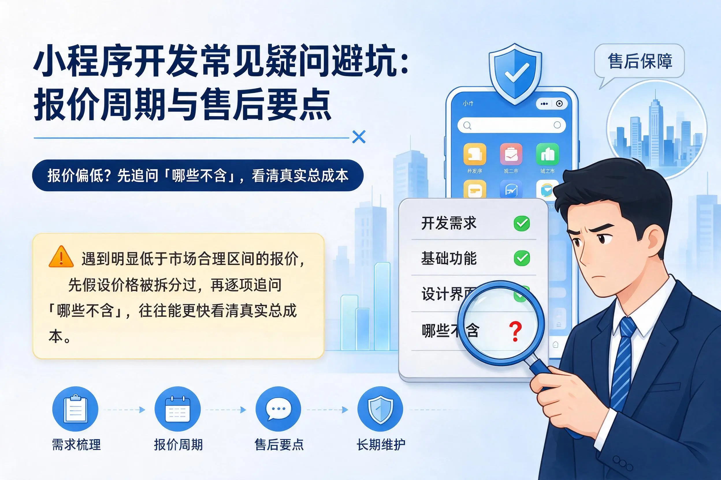 聊城小程序开发常见疑问避坑:报价周期与售后要点