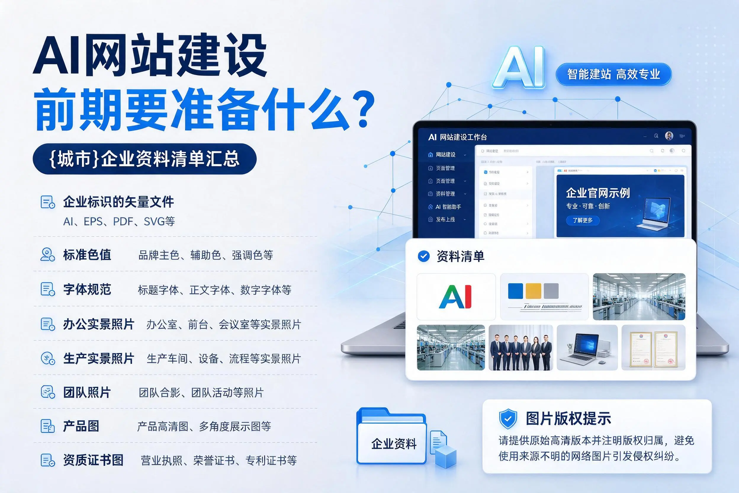 AI网站建设前期要准备什么?聊城企业资料清单汇总